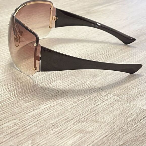 Vintage Gucci Brown GG Logo Shield Sunglasses 1825/S - Picture 5 of 7